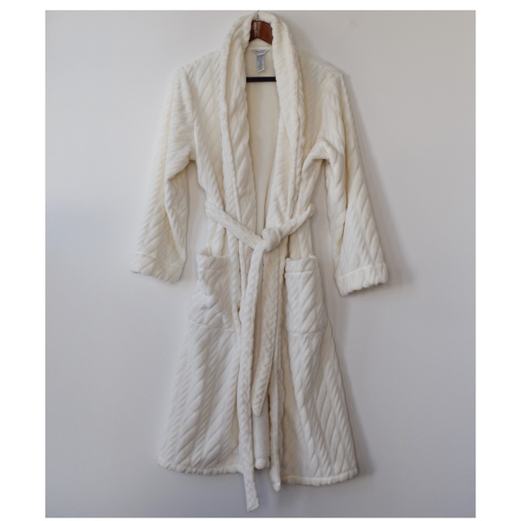 Bath Robe Cable Knit Plush 